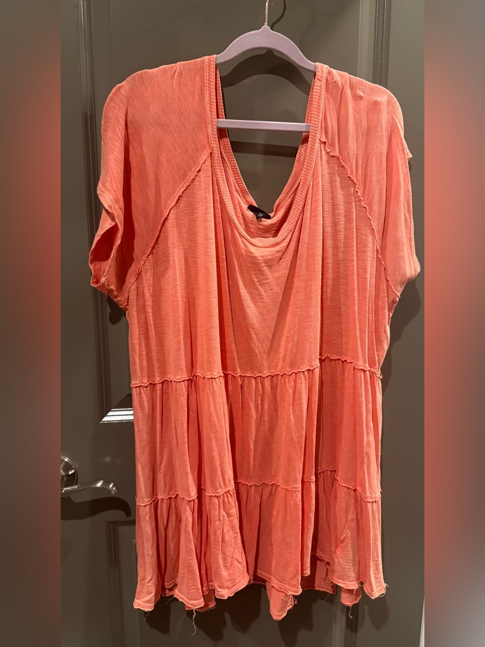 Torrid 3 Coral Tiered Baby Doll Shirt